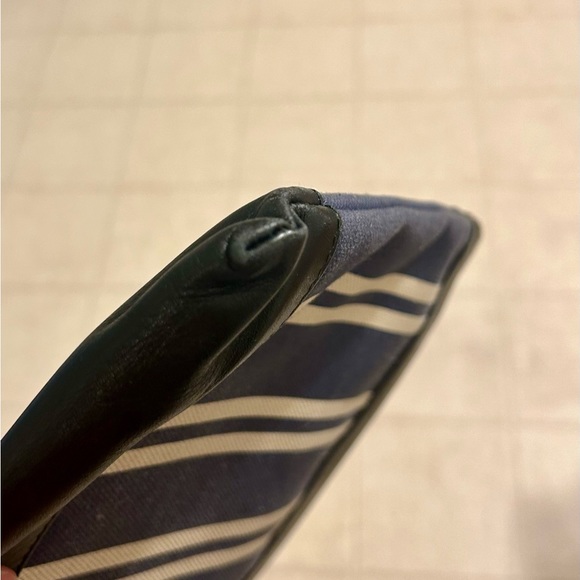 Balenciaga Canvas Striped Navy Clip Unisex Pouch - Picture 3 of 9